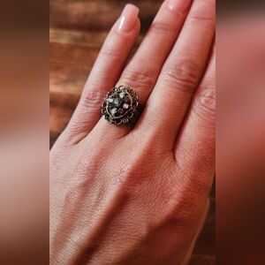 Kenny Ma Swarovski crystal adjustable cocktail ring